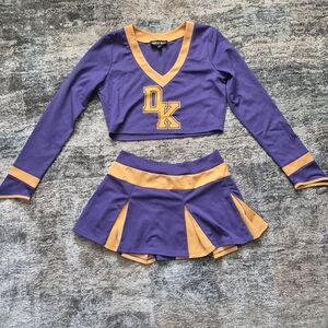 Purple and Gold Cheerleader Outfit